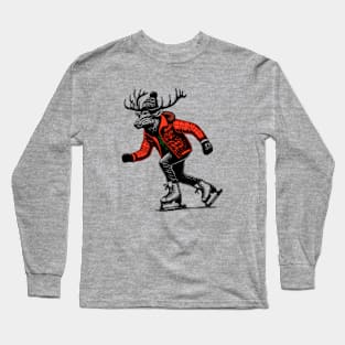 Ice Skating Elk Long Sleeve T-Shirt